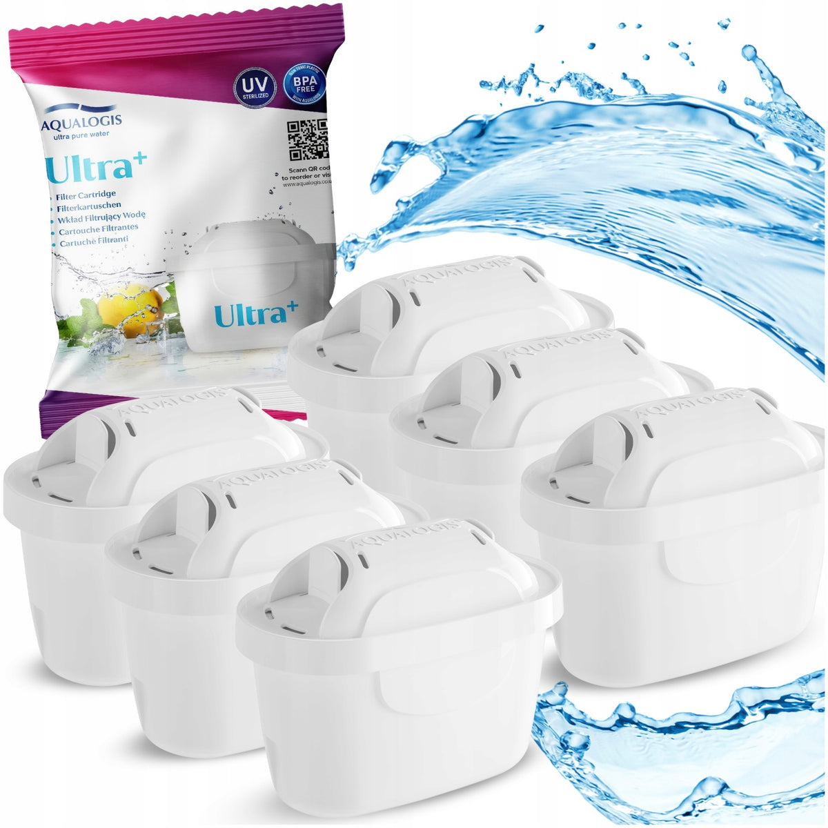 Filtr Do Wody Dzbanka Wkład Filtrujący Aqualogis Ultra Do brita dafi 6pk do dzbanka biały dzbanki filtrujące