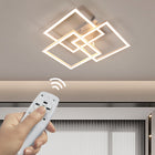 Lampa Sufitowa LED Żyrandol z Pilotem 40W Kwadratowa Biała Nowoczesna oświetlenie do salonu i jadalni, 3 punkty