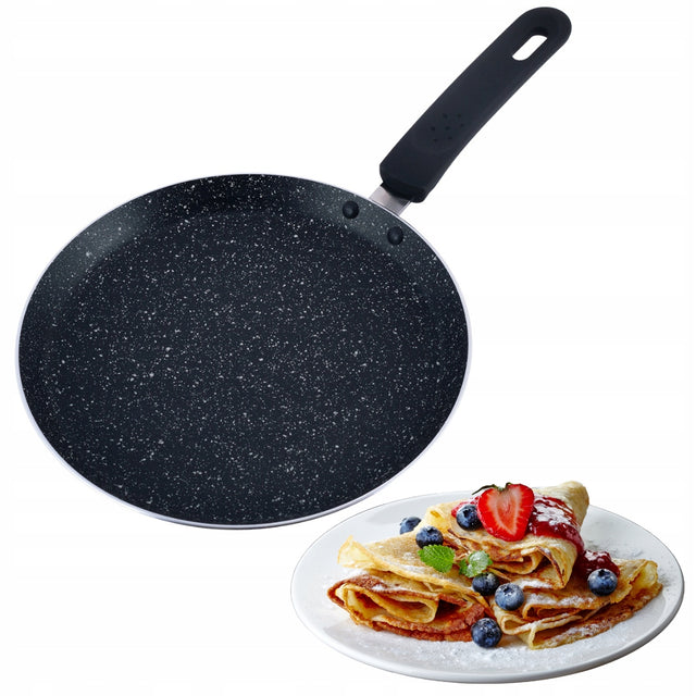 Patelnia do naleśników 24 cm nieprzywierająca indukcja GAZ kamille naleśnikarka, marmurowa powłoka, kuchenka ceramiczna i elektryczna, zmywarka