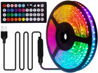 Taśma LED RGB 5m Ledy 5050 Listwa 5V kolorowa na pilota + aplikacja oświetlenie dekoracyjne do pokoju i wnętrz 12V 900