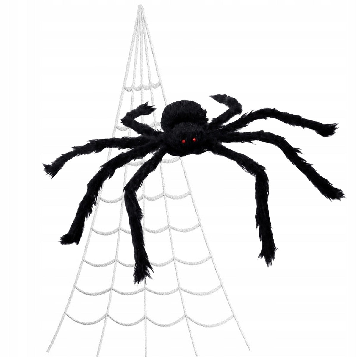 PAJĄK OLBRZYM STRASZNY GIGANT WŁOCHATY 1.5M dekoracja halloweenowa do domu i ogrodu, ozdoba imprezowa