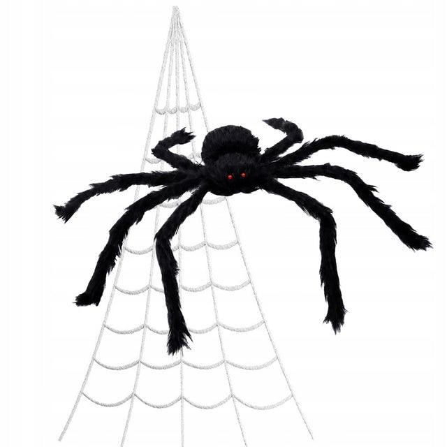 Pająk olbrzym straszny gigant włochaty 1.5m dekoracja halloweenowa do domu i ogrodu, ozdoba imprezowa
