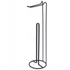 Stojak na papier toaletowy Uchwyt Loft Czarny Metalowy 54cm Stabilny wolnostojący do łazienki, wieszak rolki WC