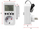 Termostat elektroniczny regulator temperatury gniazdo sieci 230V max. 3680W sterownik ogrzewania, czujnik cyfrowy, 16A