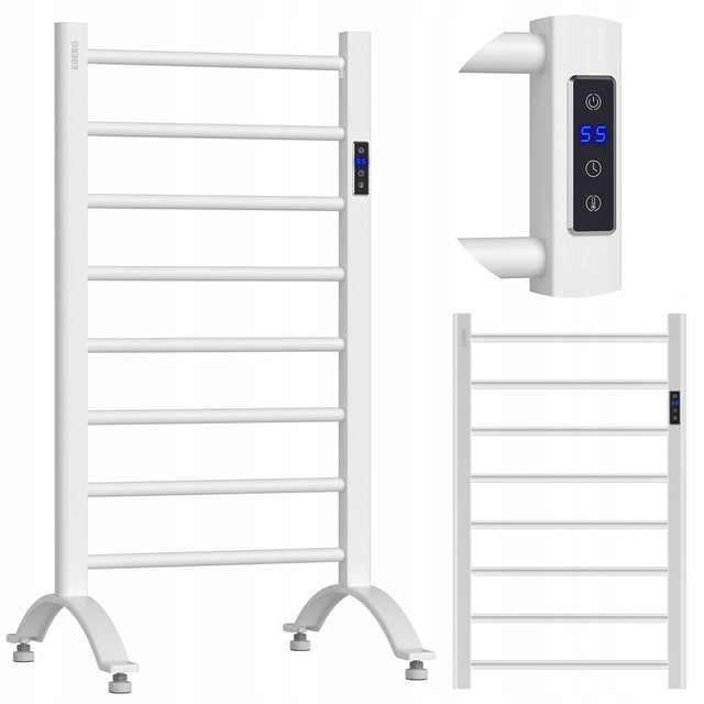 Grzejnik elektryczny łazienkowy eberg suszarka drabinka stojący 200W 2w1 500 mm 800 mm grzewcza biały