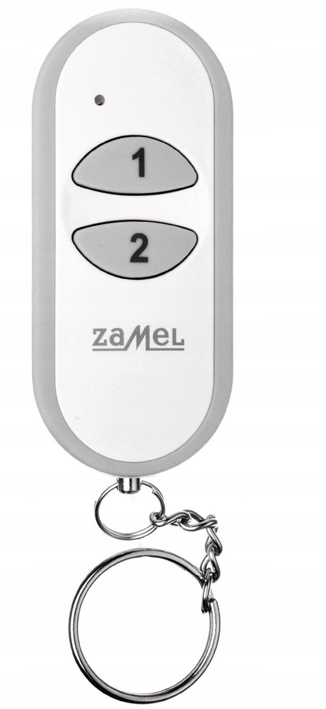 Pilot 2-kanałowy zamel model P-257/2 sterownik radiowy do inteligentnego domu, nadajnik bezprzewodowy, zasilanie akumulatorowe
