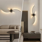 Kinkiet lampa liniowa scienna LED czarny do salonu sypialni 80cm oprawa aluminiowa, 2 punkty świetlne, zintegrowane