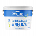 Sentic Farba wewnętrzna akrylowa premium 10l biała do malowania ścian, mat, wydajność 9 m²/l