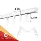 Karnisz sufitowy pojedynczy szyna aluminiowa biała żabki agrafki 250 cm prowadnica do firan i zasłon, jednotorowa, do