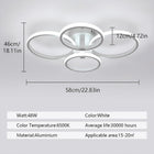 LAMPA SUFITOWA LED WISZĄCA BIAŁY ŻYRANDOL RING NOWOCZESNA SALONU 48W 6500K oświetlenie do wnętrz, 4 punkty światła