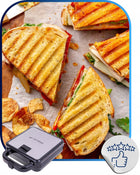 Gofrownica Opiekacz do Kanapek Toster Sandwich Grill Panini 3w1 1400W nominalna czarny