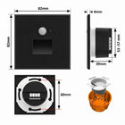 Oprawa Schodowa LED Czarna 230V Aluminiowa Czujnik Ruchu i Zmierzchu 4500K lampka orientacyjna do korytarza i klatki