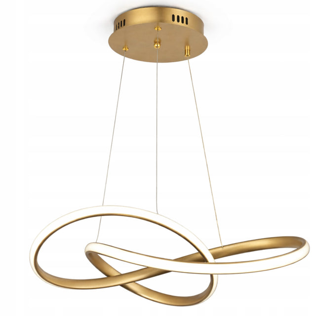 Lampa wisząca plafon 3500/4000/6500K 50cm złota na linkach LED oprawa sufitowa metalowa do salonu jadalni