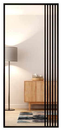 Lustro w Czarnej Aluminiowej Ramie Loft 6A 180X80 Lamele Bezkurzowe 800 mm 1800 mm