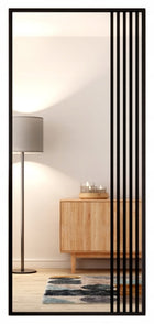 Lustro w Czarnej Aluminiowej Ramie Loft 6A 180X80 Lamele Bezkurzowe 800 mm 1800 mm