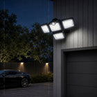 Lampa Solarna LED Czujnik Ruchu Zmierzchu Naświetlacz Zewnętrzny + Pilot reflektor ogrodowy IP65 6000 K zimna biel do