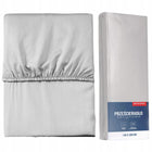 Prześcieradło mikrosatyna z gumką 140x200 janoszare na materac do 25 cm, poliester, certyfikat oeko-tex Standard 100