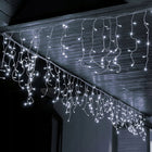 LAMPKI SOPLE KURTYNA ŚWIETLNA 200 LED BIAŁE ZIMNE 10,5m ŚWIĄTECZNE FLASH 10,5 cm