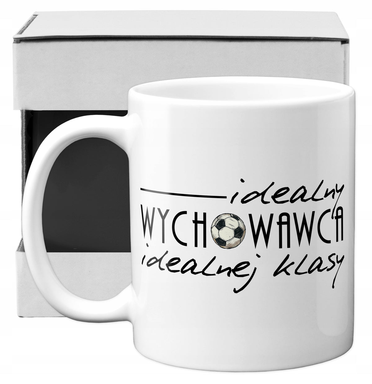 Kubek na dzień nauczyciela wychowawca i WF wuefista prezent dla wychowawcy ceramiczny 330 ml biały, można myć w zmywarce