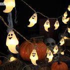 Lampki duchy świecące LED halloween dekoracje ozdoby Duch girlanda wiszące łańcuch świetlny na imprezę tematyczną