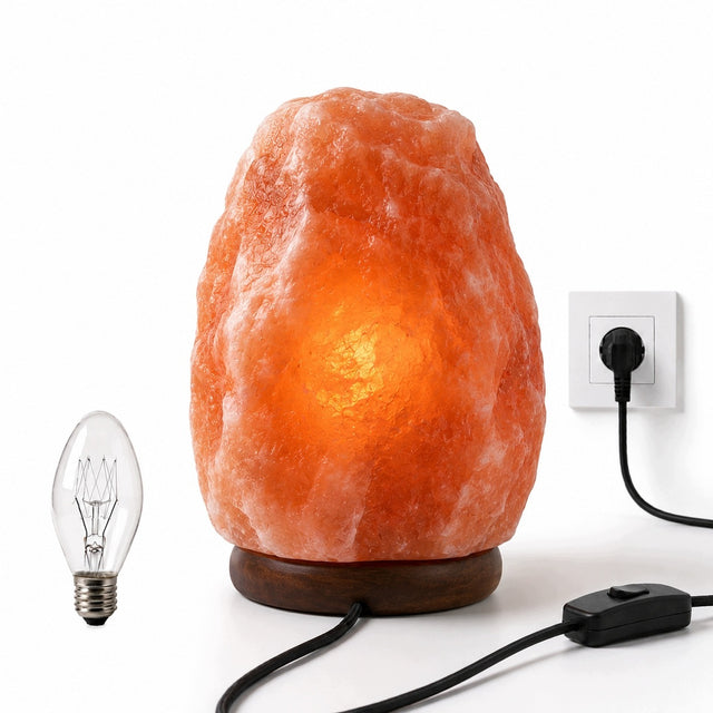 Livello lahore Lampa solna himalajska bryła naturalna 5-7 kg jonizator lampka z soli, żółte światło, dekoracja do salonu