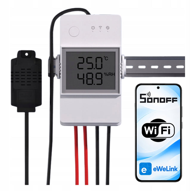 Sonoff Thr320d Th Elite Przekaźnik Wi-fi Pomiar Temperatury Wilgotności 20a termostat higrostat do automatyki domowej