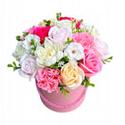 Flowerbox z Kwiatami Mydlanymi Prezent Upominek Flower box Róże Mydlane kompozycja florystyczna, dekoracja wnętrza