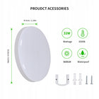 Lampa sufitowa plafon LED biały łazienkowa wodoodporna 32W 6500K IP54 okrągła oprawa do wilgotnych pomieszczeń, zimna