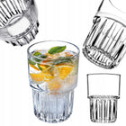 SZKLANKI DO NAPOJÓW ZIMNYCH 320ml DRINKÓW ZESTAW SZKLANEK RYFLOWANE 6szt do wody, soków i lemoniady, bezbarwne, do