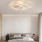Lampa Sufitowa LED Żyrandol Kwadratowy Biały Nowoczesny 42W 3000K oprawa do salonu i jadalni, ciepła barwa, 2 punkty