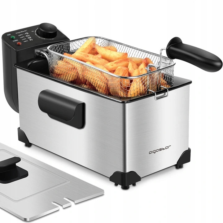Frytkownica tłuszczowa Aigostar 30HEY 3l Tradycyjna frytownica 2200W 2200 w srebrny/szary
