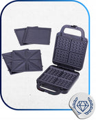 Gofrownica Opiekacz do Kanapek Toster Sandwich Grill Panini 3w1 1400W nominalna czarny
