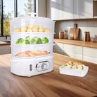 Parowar elektryczny 12l 900W 3 poziomy timer 60 min do warzyw ryżu jajek gotowanie na parze, pojemnik na kaszę