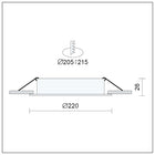 Panel podtynkowy oczko sufitowy 24W IP54 230V wodoodporny łazienka 3 barwy lampa LED wpuszczana, okrągła biała 400 lm