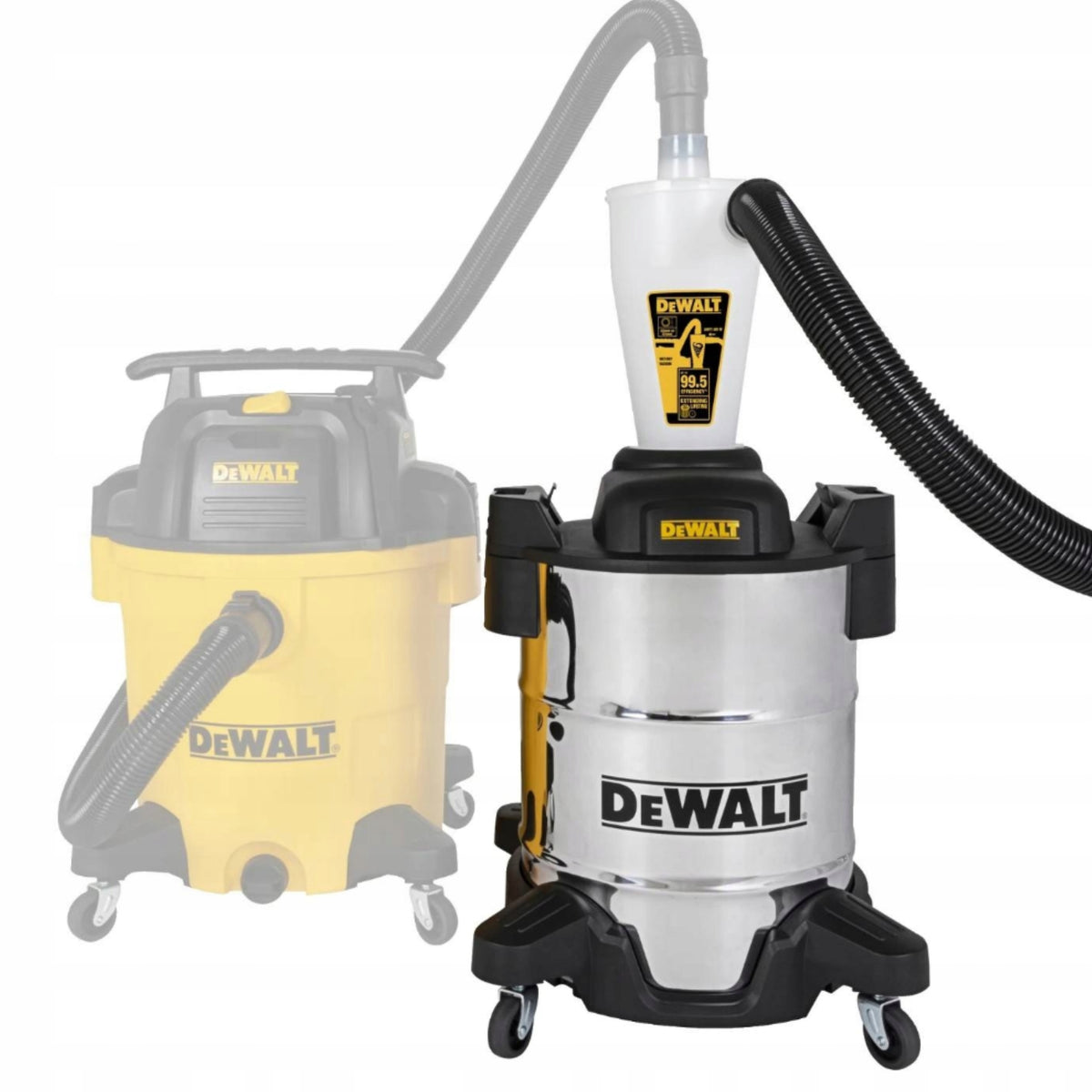 Dewalt DXVCS006 Cyklonowy Separator 30l inox Na Sucho i Mokro do odkurzacza przemysłowego i warsztatowego, zbiornik na