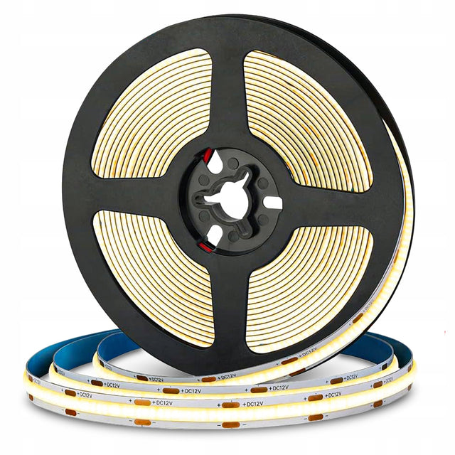 Taśma LED neon COB Linia 12V 4000lm 40W 5m Rolka Pasek Ciepła Nie Mruga oświetlenie dekoracyjne do wnętrz, listwa świetlna IP20