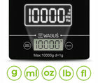 Waga Kuchenna Dotykowa Elektroniczna Kieszonkowa Precyzyjna 10kg 1g Tara czarny metal, szkło, tworzywo sztuczne