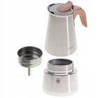 Kawiarka zaparzacz do kawy espresso Działa na Indukcja Gaz Stalowa 350ml moka, kafetiera, 6 filiżanek, srebrna, można