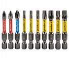 ZESTAW BITÓW UDAROWYCH PH2 PZ TORX 50 MM BITY MAGNETYCZNE BRELOK PIRANHACUT końcówki wkrętakowe do wkrętarki, 10 szt