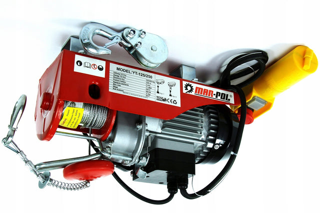 Wyciągarka wciągarka elektryczna linowa 250kg 230V wciągnik łańcuchowy 2 m do podnoszenia ładunków