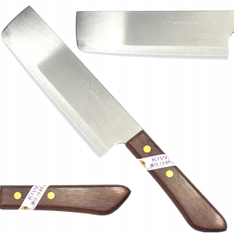 Tajski Bardzo Ostry Nóż Tasak Szefa Kuchni Prosty Do Siekania 28cm kiwi do warzyw i mięsa, stalowe ostrze, drewniana
