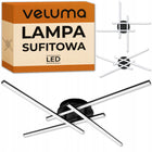 Nowoczesna Lampa Wisząca Sufitowa Regulowana LED 30W 50cm 4000K Żyrandol oprawa do salonu i jadalni, 4 punkty światła