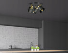Lampa Sufitowa Żyrandol Plafon Czarna Złota Classic Spot 482-EG3 LED E27 oprawa oświetleniowa metalowa 3-punktowa do