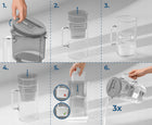 Dzbanek filtrujący szklany Wessper D2 Borosilicate 3l + 1 filtr Aquamax srebrny/szary