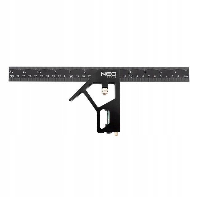 Kątownik Wielofunkcyjny Aluminiowy Uniwersalny 30 cm NEO tools przymiar do trasowania i kontroli kątów, szerokość 30 mm