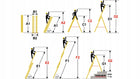 Drabina aluminiowa 3x11 uniwersalna higher 8,45m mocna + hak do prac montażowych i remontowych, nośność 150 kg