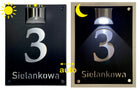 Tabliczka z numerem domu podświetlana solarna 30x40 Tablica Numer Domu szyld adresowy aluminiowy, oznaczenie posesji