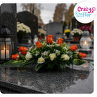Stroik na Cmentarz Grób Wiązanka Kompozycja Pomnik Sztuczne Kwiaty 051 dekoracja nagrobna na Wszystkich Świętych 35 cm
