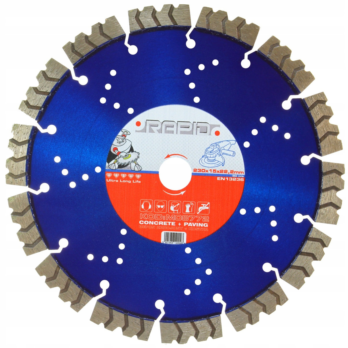Tarcza diamentowa rapid 230 kostka / beton zbrojony / granit ze 155 sztuk
