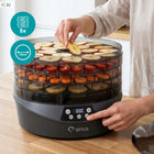 Suszarka do Grzybów Owoców Duża Ø34cm ariva FEN 500W 5 Tac XXL Timer Dehydrator żywności do ziół i warzyw, regulacja